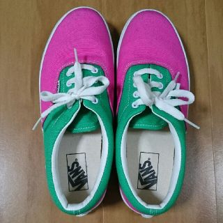 ヴァンズ(VANS)のVANSスニーカー24.5㎝ ピンク/グリーン(スニーカー)