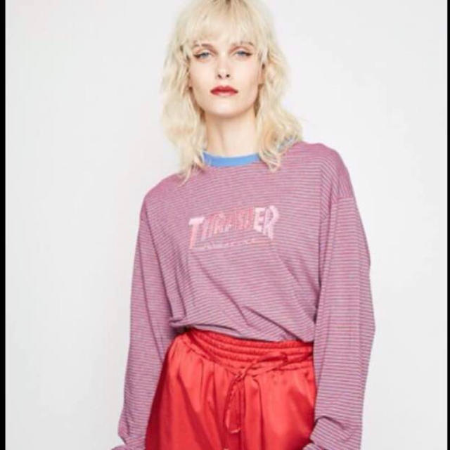 完売品 jouetie × THRASHER ボーダー L/S TEE ブルー