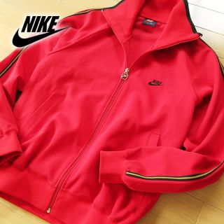 ナイキ(NIKE)の美品 Mサイズ NIKE 80年代 紺タグ ヴィンテージジャケット レッド(ジャージ)