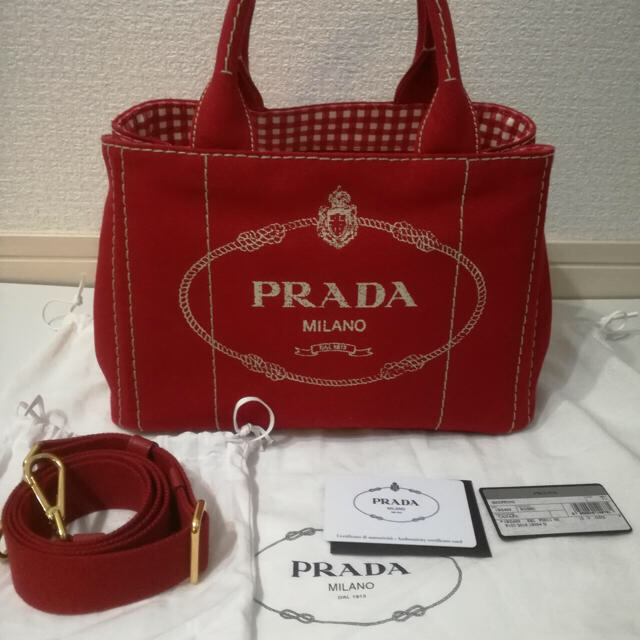 PRADA(プラダ)の【あちゃむ様専用】プラダ カナパ トート ギンガムチェック レディースのバッグ(トートバッグ)の商品写真