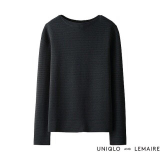 UNIQLO(ユニクロ)のユニクロ ルメール スピーマコットンボートネックセーター ブラック L 新品 メンズのトップス(ニット/セーター)の商品写真