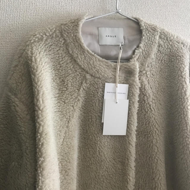 DEUXIEME CLASSE(ドゥーズィエムクラス)のARGUE☆BOA COAT/MILK BEIGE レディースのジャケット/アウター(ロングコート)の商品写真