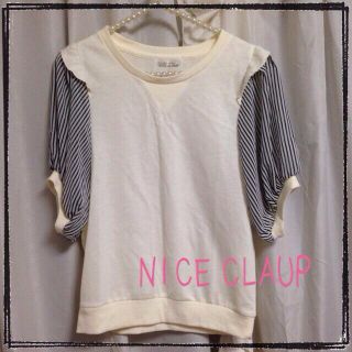 ナイスクラップ(NICE CLAUP)の♡袖シフォンカットソー♡(カットソー(半袖/袖なし))