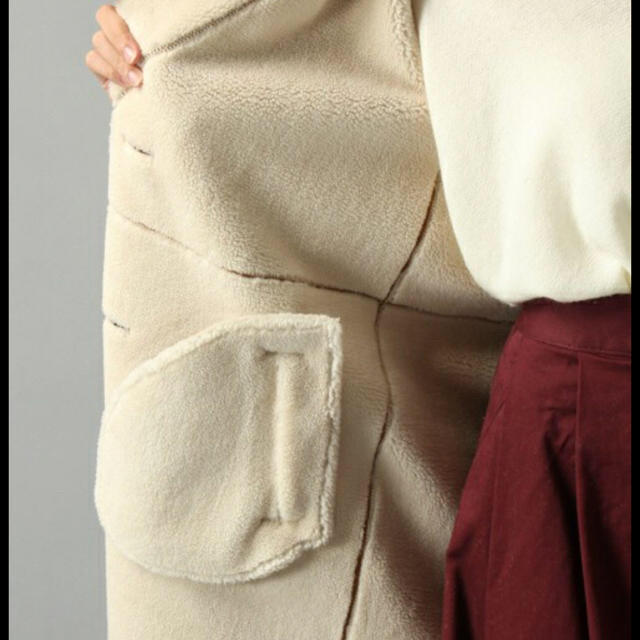 BAYFLOW(ベイフロー)のBAYFLOW ムートン ロング コート ブラウン 防寒 もこもこ レディースのジャケット/アウター(ムートンコート)の商品写真