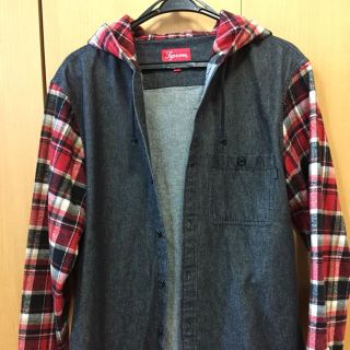 シュプリーム(Supreme)のSupreme 13AW Hooded Plaid Denim Shirt M(シャツ)