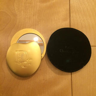 クリスチャンディオール(Christian Dior)のDior 手鏡 ゴールド ベロアカバー付き(ミラー)