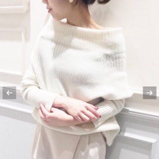 プラージュ(Plage)の美品☆ plage 16AW スーパーファインウール ニュアンスヨークニット 白(ニット/セーター)