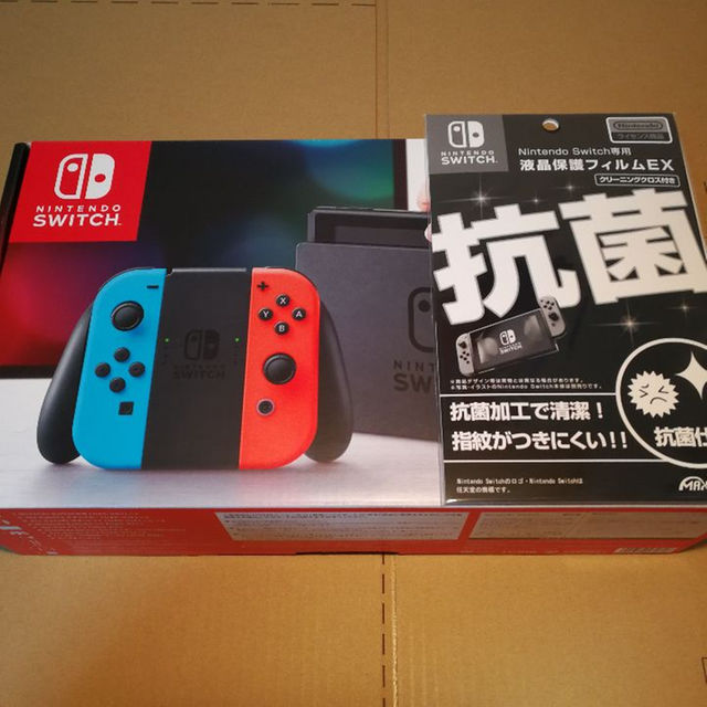 新品/即発送/送料無料 ニンテンドースイッチ ネオン (専用保護フィルム付き)