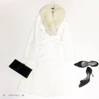 【美品✨】定価10万円❤️マテリア✨サイズ36✨フォックスファー付アンゴラコート