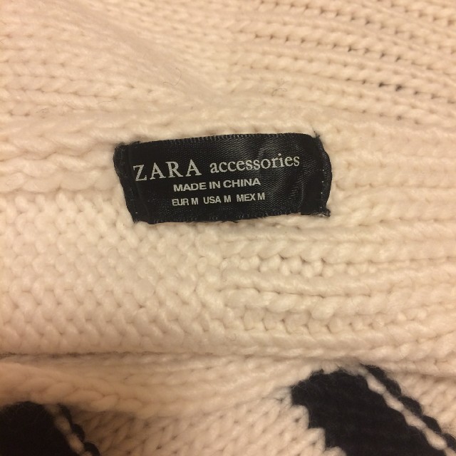 ZARA(ザラ)のZARA ボーダー大判ニットマフラー レディースのファッション小物(マフラー/ショール)の商品写真