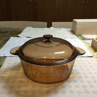 CORNIG FRANCE  直径約21cm 耐熱ガラス鍋(鍋/フライパン)