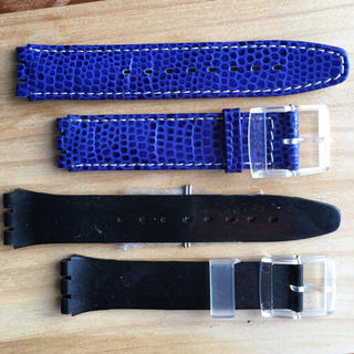 スウォッチ(swatch)のSwatch/jenuine leather band(blue)。(その他)
