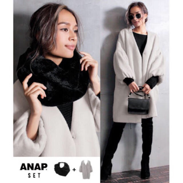 ANAP(アナップ)のサミア♡様専用♡ANAPコート＆CECIL羽織2点セット レディースのジャケット/アウター(毛皮/ファーコート)の商品写真