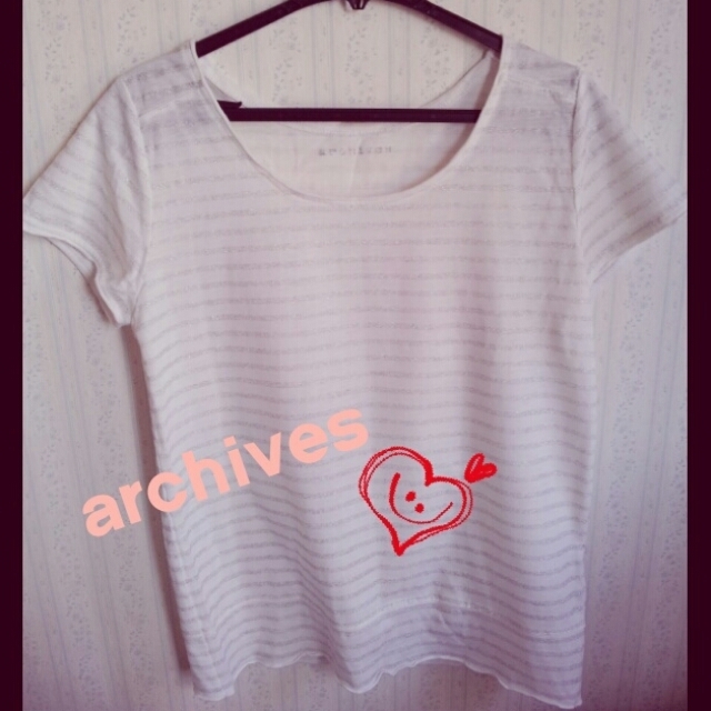 archives(アルシーヴ)のアルシーヴ☆シンプルボーダーTシャツ レディースのトップス(Tシャツ(半袖/袖なし))の商品写真