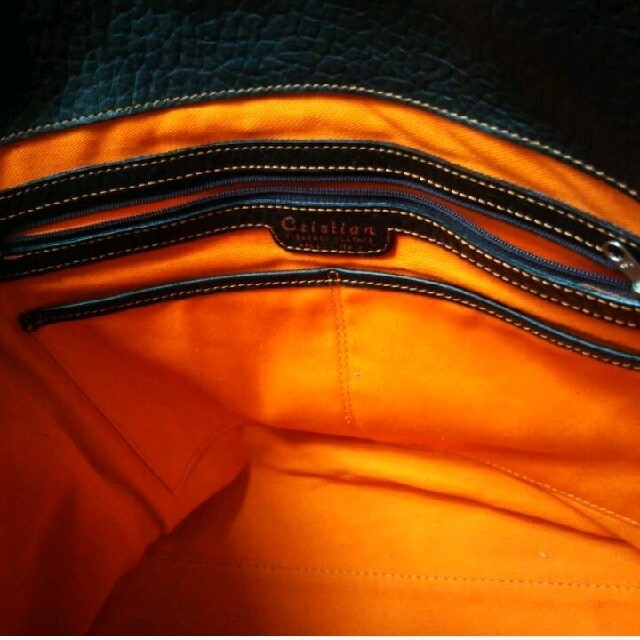 トートバッグ 革製 イタリア製 ブラウン オレンジ A4サイズ レディースのバッグ(トートバッグ)の商品写真