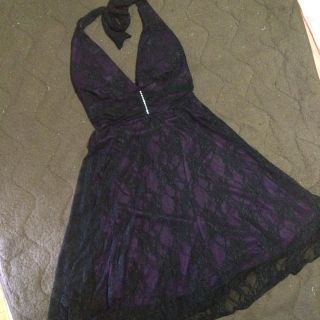 紫にレース♡ホルターネックドレス(その他ドレス)