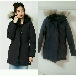 カナダグース(CANADA GOOSE)の美品☆ヴィクトリア ネイビー S(ダウンジャケット)