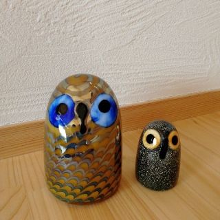 イッタラ(iittala)のイッタラ　バード　owl ２羽セット(置物)