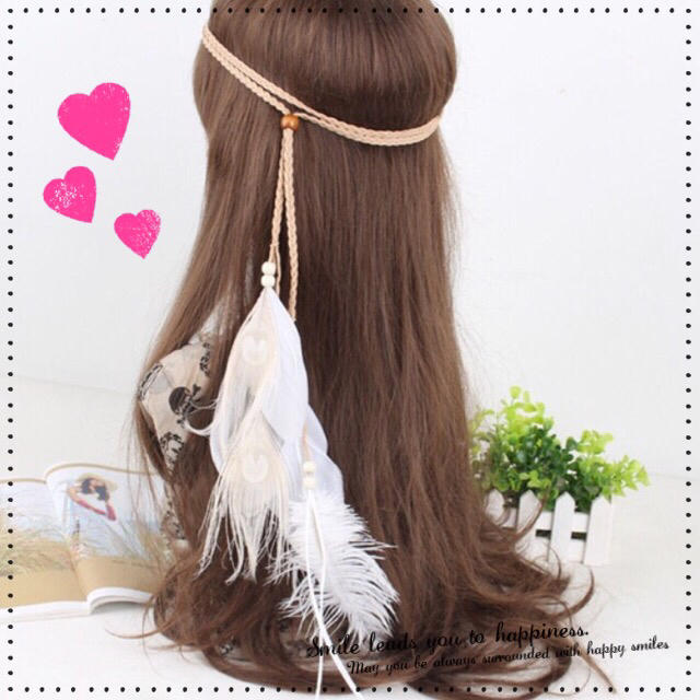 anap mimpi(アナップミンピ)のホワイトピーコック♡フェザーヘッドバンド♡FHB-10 レディースのヘアアクセサリー(ヘアバンド)の商品写真