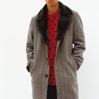 シュプリーム(Supreme)のSupreme'FurCollarTweedCoat'ファーコート 15fw (チェスターコート)