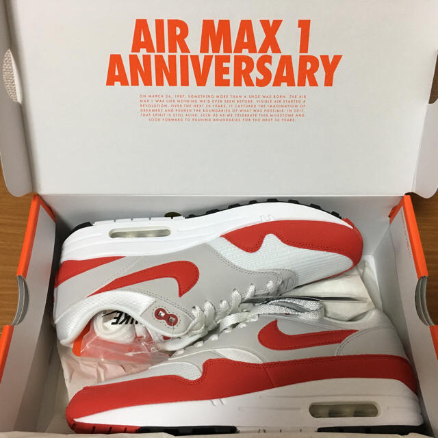 NIKE(ナイキ)のNIKE AIR MAX 1 ANNIVERSARY 赤 26.5cm 新品 メンズの靴/シューズ(スニーカー)の商品写真