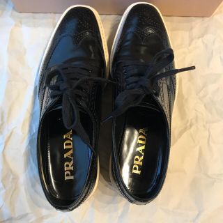 新品 希少 完売品 PRADA プラダ ウィングチップシューズ 厚底 サイズ36