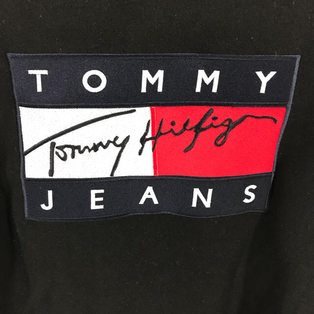 TOMMY HILFIGER(トミーヒルフィガー)の激レア 新品 90s復刻 トミージーンズ ビッグロゴ レザースタジャン L M メンズのジャケット/アウター(スタジャン)の商品写真