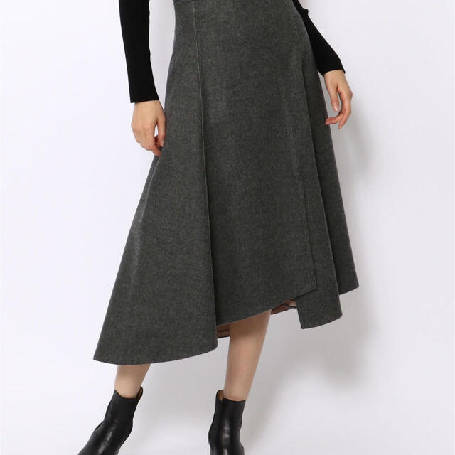 DES PRES(デプレ)のDES PRES ウールナイロンアシンメトリースカート ♡ レディースのスカート(ひざ丈スカート)の商品写真