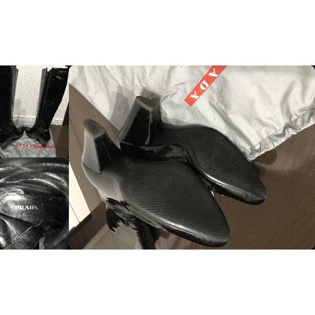 PRADA(プラダ)の●最終8.5万プラダ高級ライン総レザーサイドジップ黒ロングブーツ広幅●美品 レディースの靴/シューズ(ブーツ)の商品写真