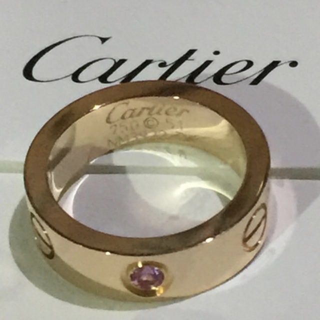 Cartier - LOVEリング PGピンクサファイア1粒