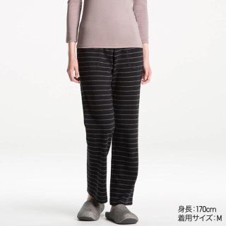 ユニクロ(UNIQLO)のUNIQLO ルームパンツ ボーダー ブラック M(ルームウェア)