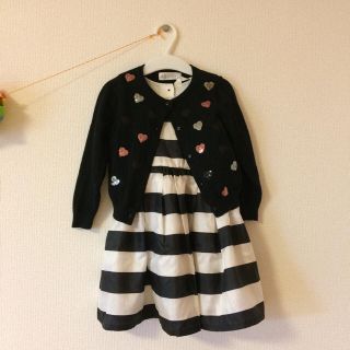 エイチアンドエム(H&M)のH&M♡ボーダーワンピとカーディガンセット♡90センチ(ワンピース)