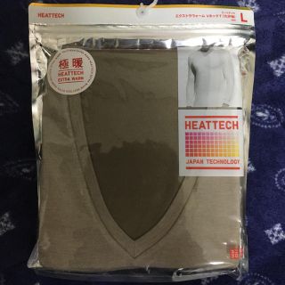 ユニクロ(UNIQLO)のヒートテック 極暖 VネックTシャツ 9分袖 メンズ L(Tシャツ/カットソー(七分/長袖))