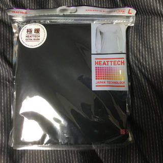 ユニクロ(UNIQLO)のヒートテック 極暖 タートルネックTシャツ 9分袖 ブラック 黒 メンズ L(Tシャツ/カットソー(七分/長袖))