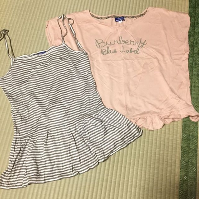 BURBERRY BLUE LABEL(バーバリーブルーレーベル)の美品 バーバリー ブルーレーベル キャミソール フレア Tシャツ セット 38 レディースのトップス(その他)の商品写真