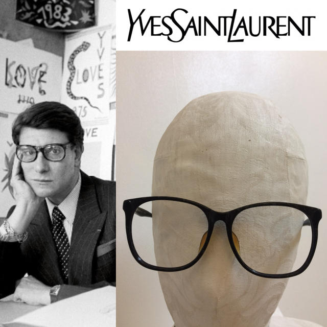 Saint Laurent(サンローラン)のYVES SAINT LAURENT PARIS フレームのみ 黒縁メガネ 黒 メンズのファッション小物(サングラス/メガネ)の商品写真