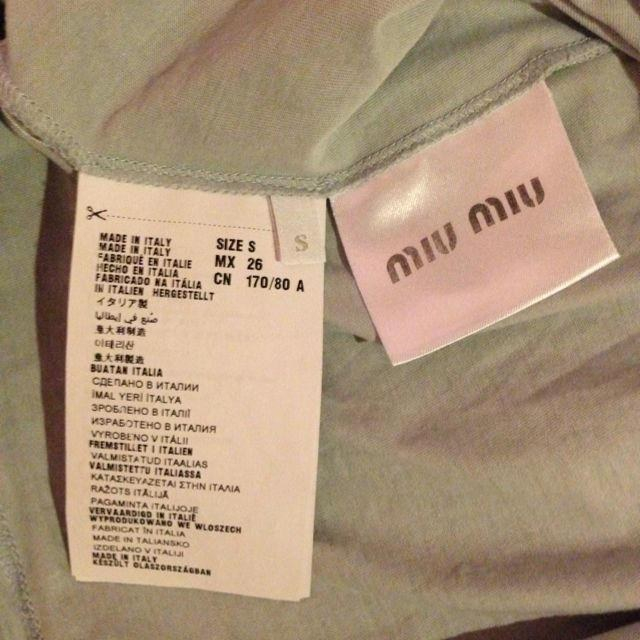 miumiu(ミュウミュウ)の今季 miu miu Tシャツ レディースのトップス(Tシャツ(半袖/袖なし))の商品写真