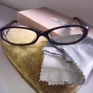 美品！miumiu♡白ブチ眼鏡 ストライプ サングラス アイウェア メガネ