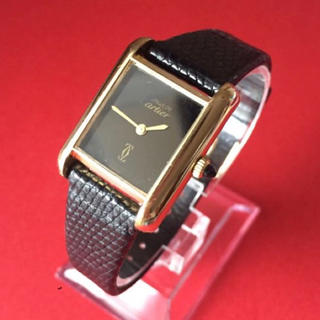 カルティエ(Cartier)の【オーバーホール済】カルティエ マストタンク 黒文字盤(腕時計)