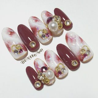 marble♡stone bijou dark red