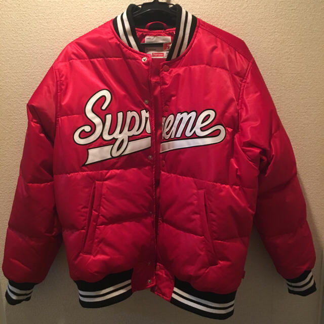 Supreme Script Varsity Puffy Jacket 黒S