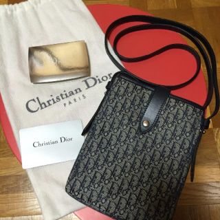 クリスチャンディオール(Christian Dior)の【正規品・保存袋&証明カード付】Dior ショルダーバッグ⭐️ネイビー系⭐️(ショルダーバッグ)