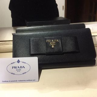 プラダ(PRADA)のプラダ 長財布 ブラック 美品(財布)