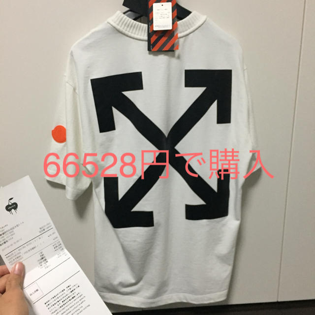 OFF-WHITE(オフホワイト)のoff-white moncler Tシャツ 購入66000円 メンズのトップス(Tシャツ/カットソー(半袖/袖なし))の商品写真