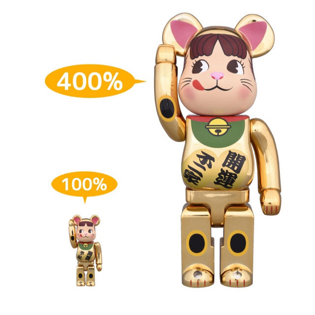 BE@RBRICK 招き猫 ペコちゃん 金メッキ 100％ ＆ 400％