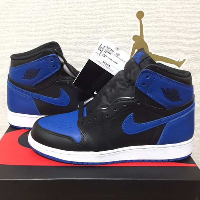 NIKE(ナイキ)のNIKE AIR JORDAN 1 BG 黒青 ナイキエアージョーダン1 レディースの靴/シューズ(スニーカー)の商品写真