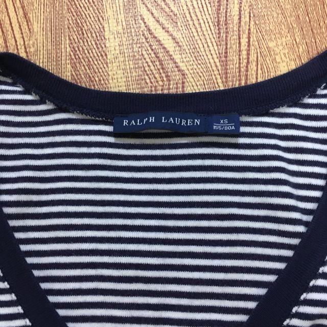 Ralph Lauren(ラルフローレン)のラルフローレン　ボーダーVネックTシャツ レディースのトップス(Tシャツ(半袖/袖なし))の商品写真