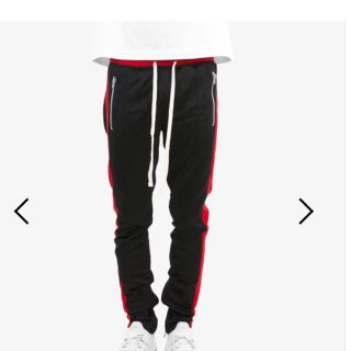 S mnml track pants black red (スキニーパンツ)