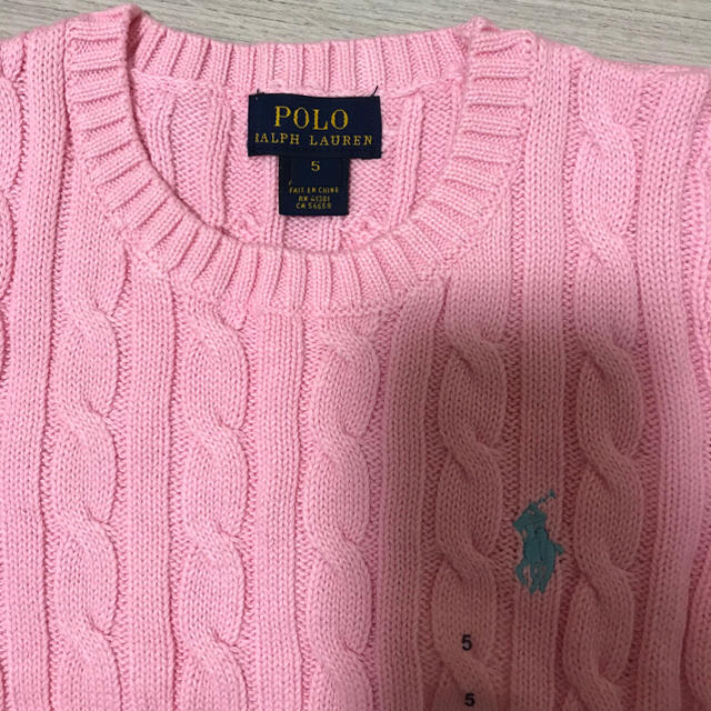 POLO RALPH LAUREN(ポロラルフローレン)の★新品★ラルフローレン★ニット★ぺプラムニット★カーディガン 同型★5T ピンク キッズ/ベビー/マタニティのキッズ服女の子用(90cm~)(ニット)の商品写真