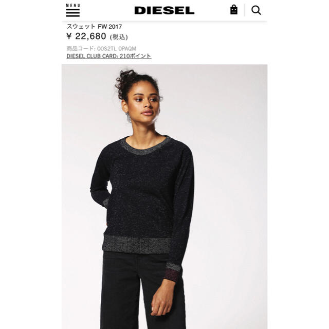 DIESEL(ディーゼル)のDIESEL スウェット レディースのトップス(トレーナー/スウェット)の商品写真